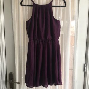 New with Tag Francesca’s Blue Rain Eggplant Chiffon Dress (medium)